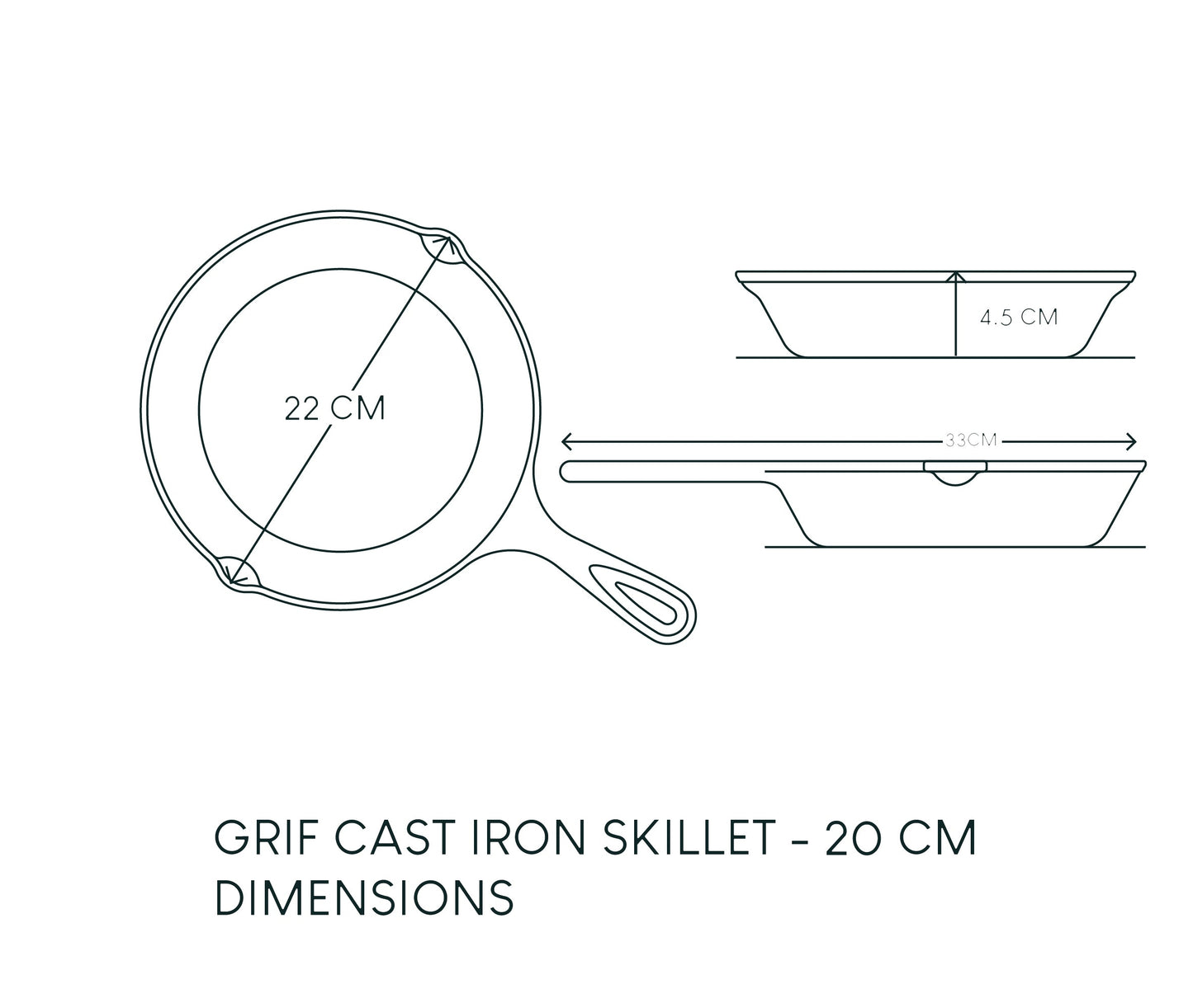 THE BIG ONES: 3 SKILLETS AND 1 LEATHER HANDLE SET